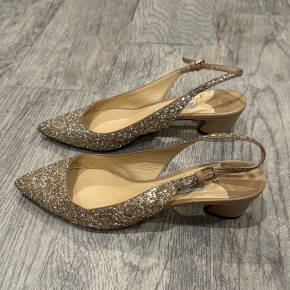 Jimmy Choo gold glitter Gemma slingback pumps - Picture 5 of 7